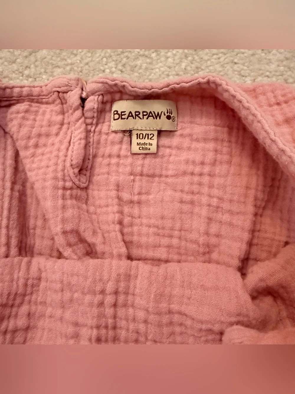 Bearpaw Girls Pink Tiered Cotton Sundress size 10/12